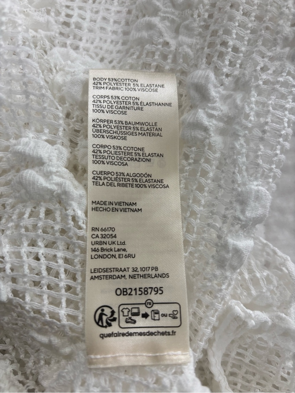 Free People Julie White Crochet Tie-Front Knit Top Size Medium - Picture 8 of 8